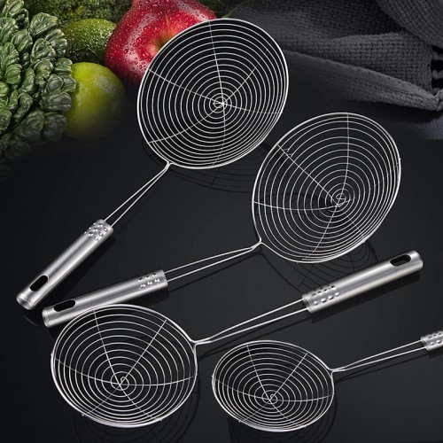 Solid 4 PCS Stainless Steel Fry Oil Strainer Solid 4 PCS Stainless Steel Fry Oil Strainer